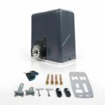 BS-BG800 24V DC sliding gate motor kit with remote controls and mounting accessories